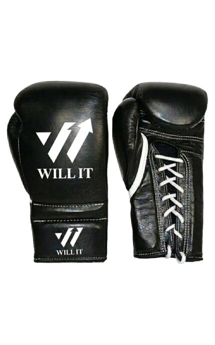 Will IT Lace-UP Black Boxing Gloves