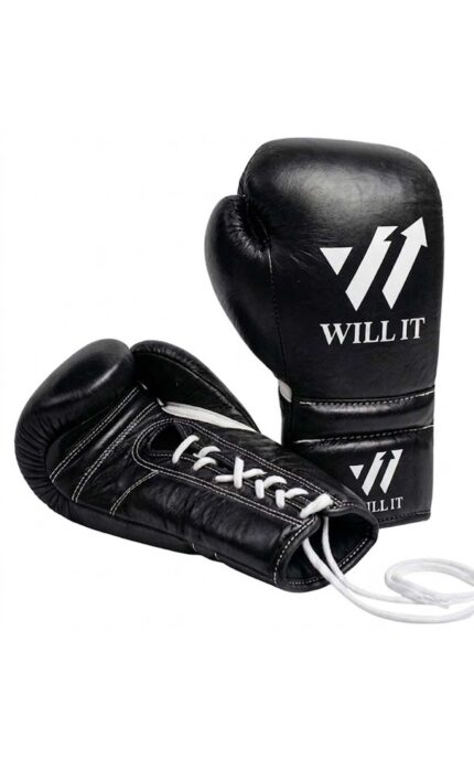 Will IT Lace-UP Black Boxing Gloves