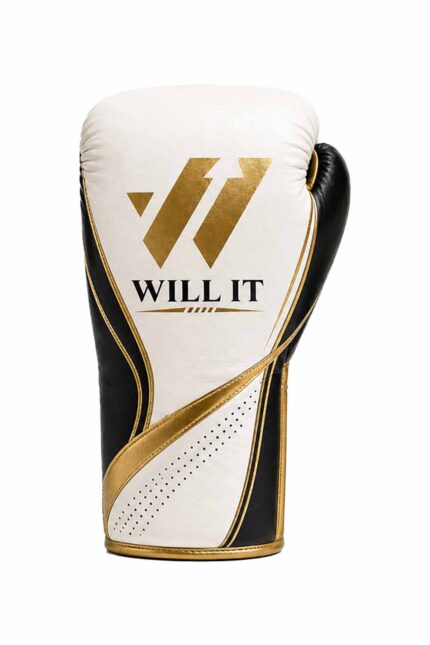 Willit Lace-Up White & Gold Boxing Gloves