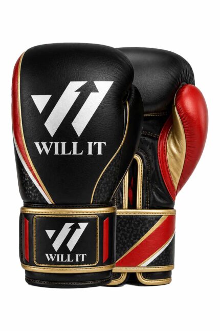 Willit Velcro Black & Red Boxing Gloves