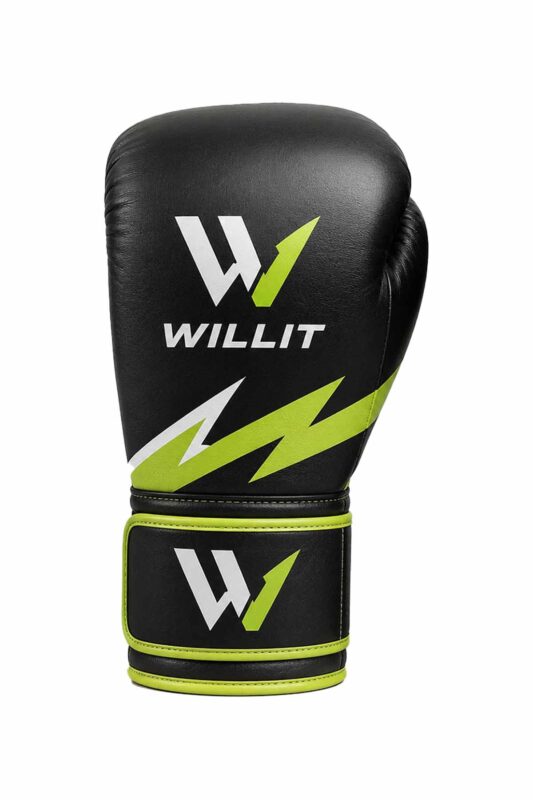 Willit Lace-UP Black & Green Boxing Gloves