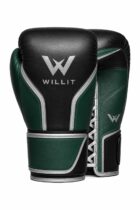 Willit Lace-UP Black & Green Panel Boxing Gloves