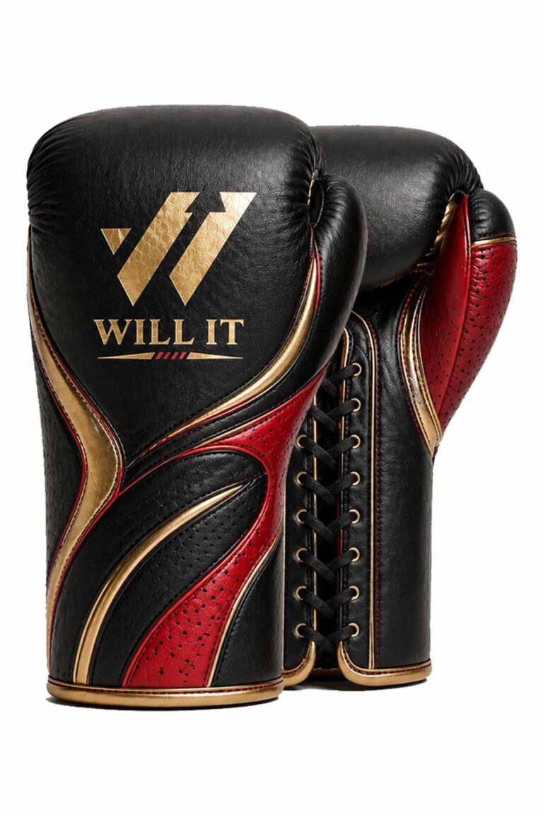 Willit Lace-UP Black & Red Boxing Gloves