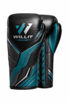 Willit Lace-UP Black & Teal Panel Boxing Gloves