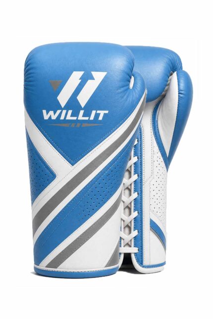 Willit Lace-UP Blue & White Boxing Gloves