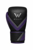 Willit Lace-UP Chevron Black & Purple Boxing Gloves