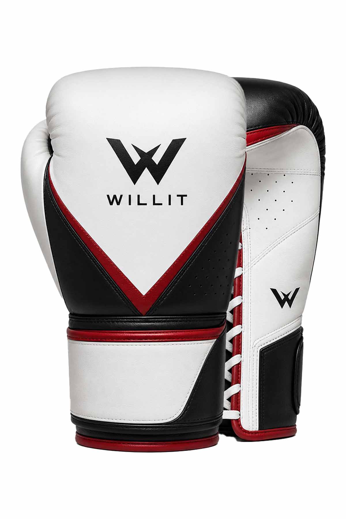 Willit Lace-UP White & Black Boxing Gloves (1) Willit Lace-UP White & Black Boxing Gloves