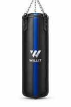 Willit 4ft 5ft 3-in-1 Black Blue Punch Bag with Mitts Set