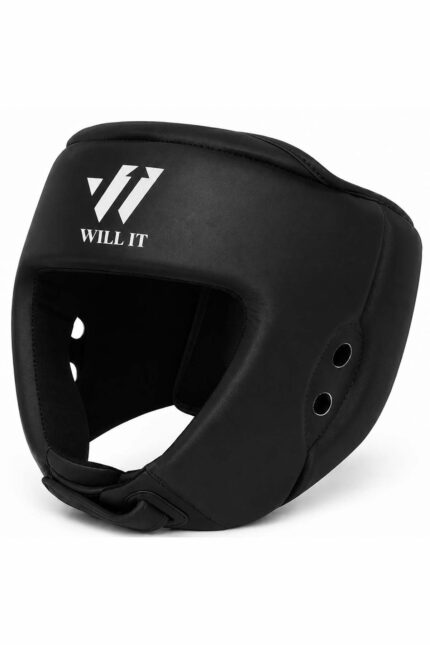 Willit PRO Leather Boxing Headgear Black