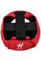 Willit PRO Leather Boxing Headgear Red