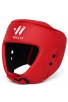 Willit PRO Leather Boxing Headgear Red